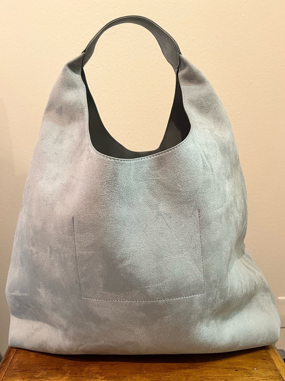 GAP Suede Hobo Shoulder Bag - Light Gray
